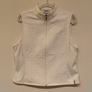 Columbia Women’s Cream Fleece/Quilted Zippered Vest Fully Lined Size L